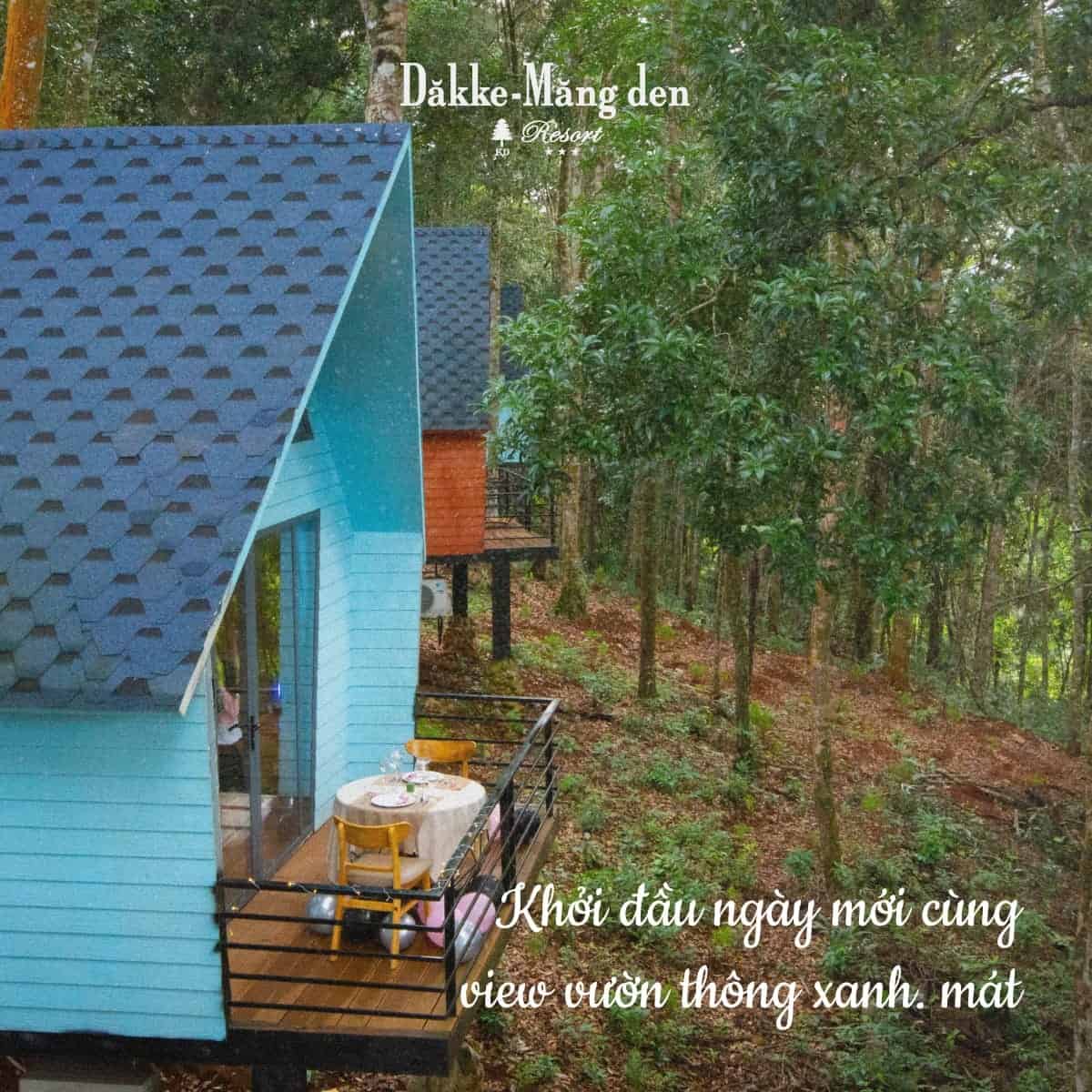 resort măng đen bungalow trong rừng thông dakke resort