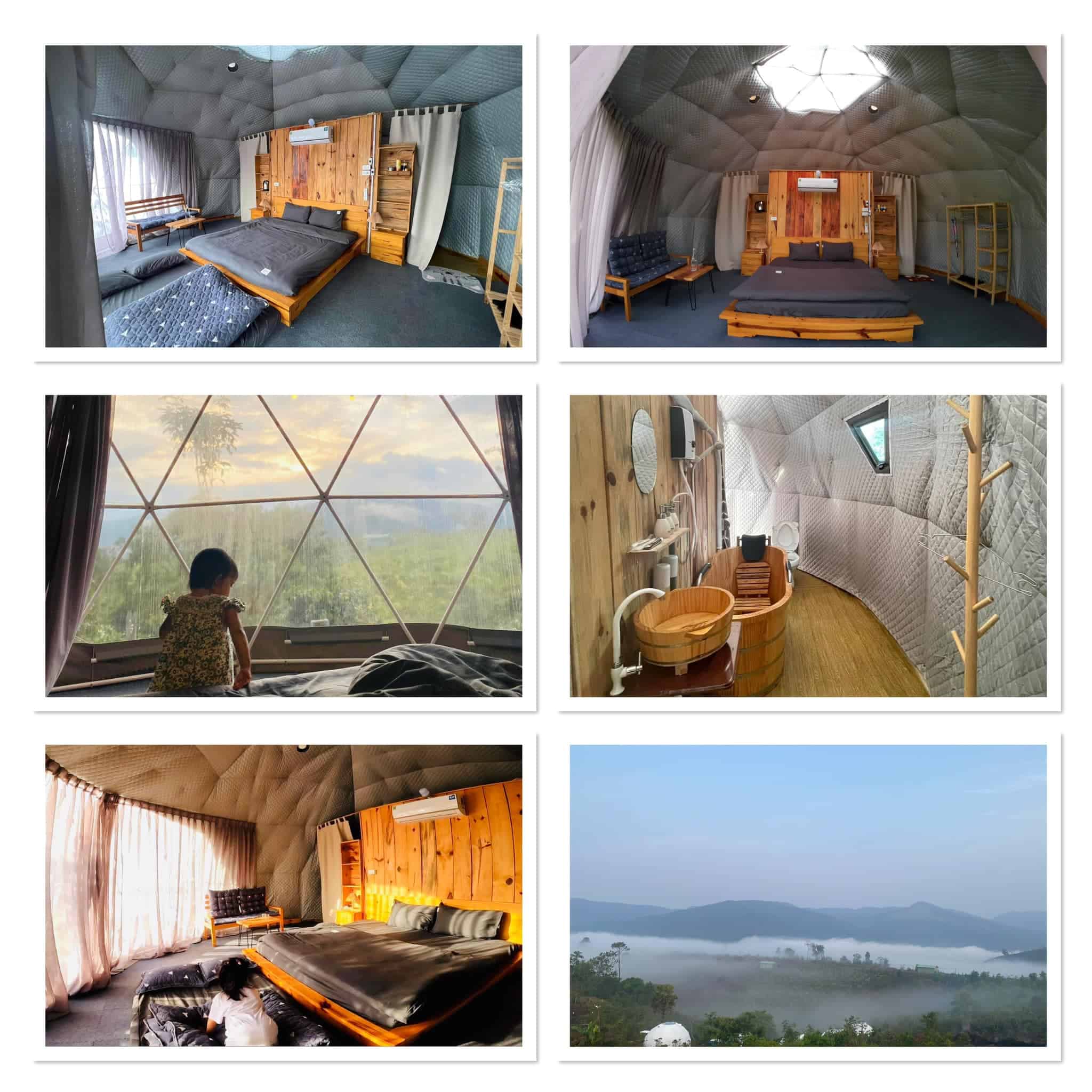 farmstay Măng Đen toàn bộ các hình ảnh liên quan phòng ngủ và các góc nhìn ra view núi rừng, săn mây của ventosa homefarm