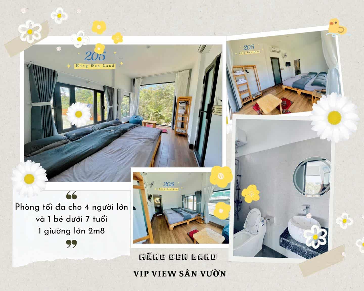 homestay Măng Đen hình ảnh phòng vip view sân vườn