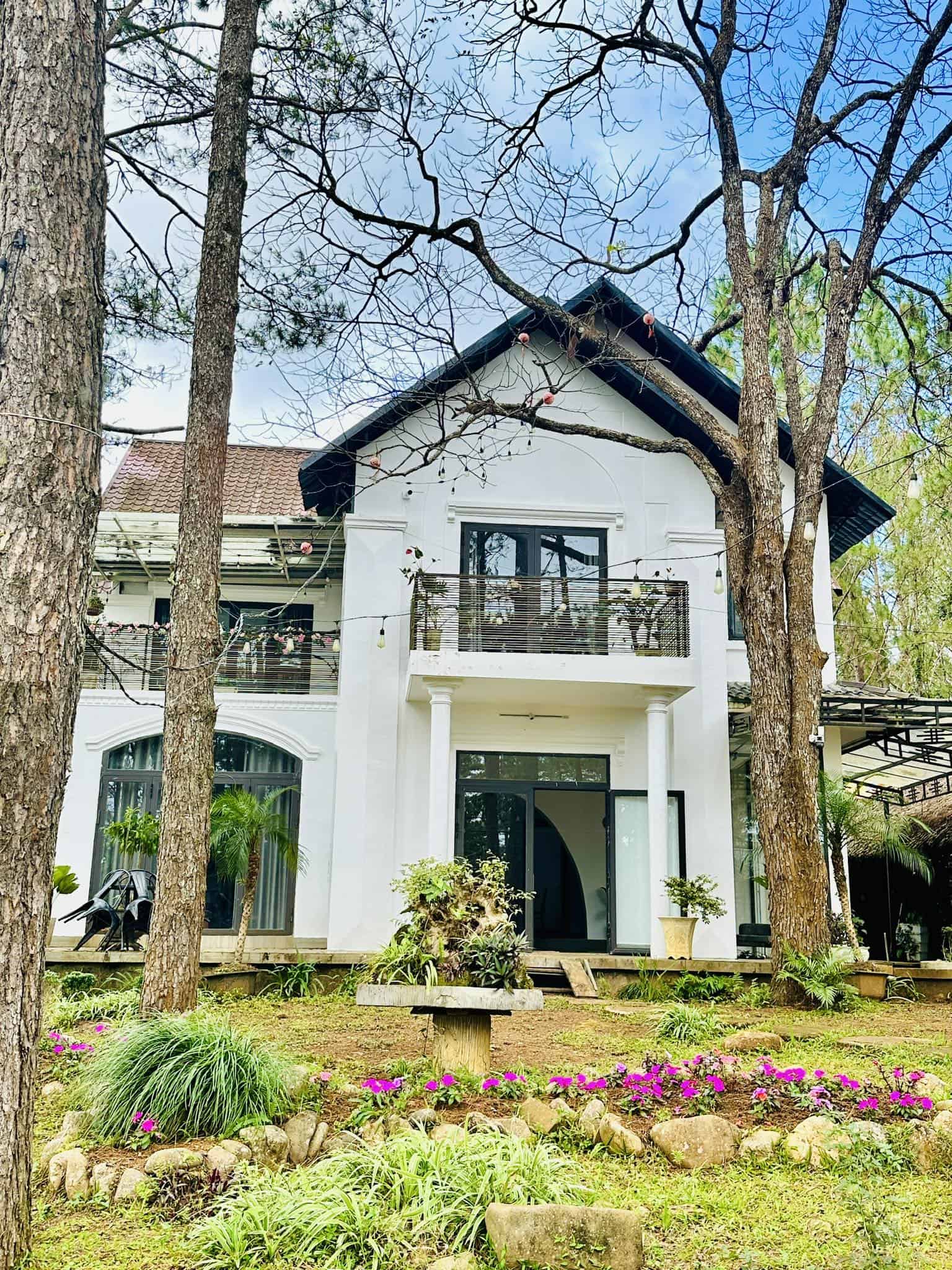 homestay mang den toàn cảnh sân vườn và SNghe homestay