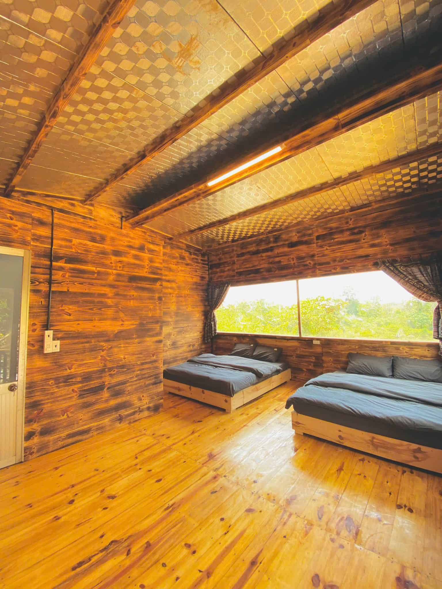 homestay măng đen giường ngủ tiện nghi thông house homestay