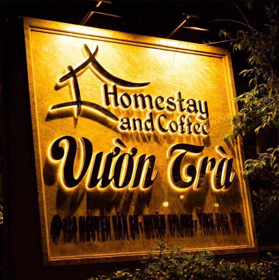 homestay Măng Đen bảng hiệu vườn trà homestay