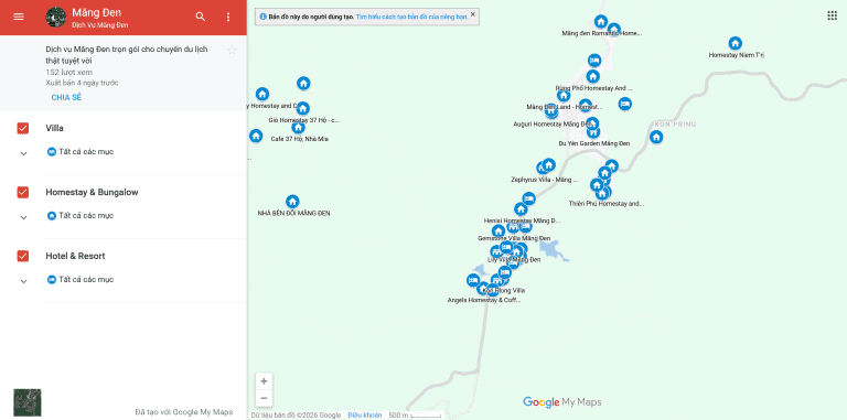 Bản đồ dịch vụ Măng Đen