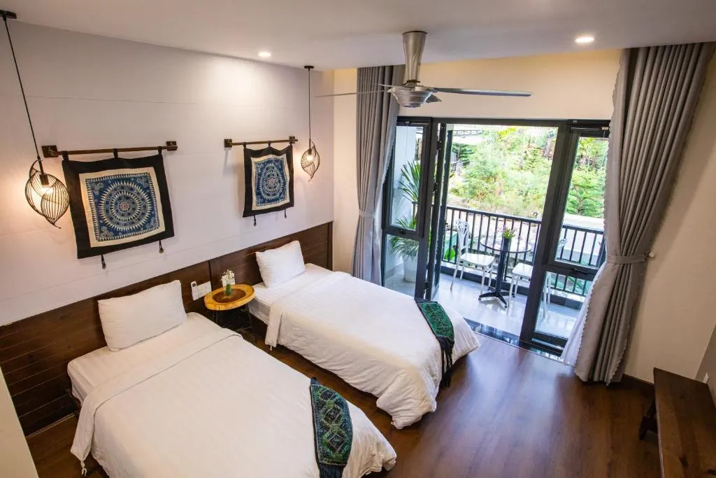 CASA VANILLA MĂNG ĐEN – CHỖ Ở ĐẸP TRÊN ĐƯỜNG NGUYỄN DU CHO NGƯỜI THÍCH Ở CHẬM, Ở YÊN 6 phòng hai giường đơn tại Casa Vanilla Măng Đen