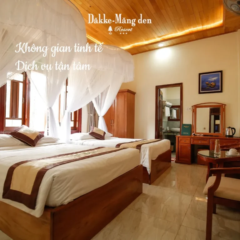 Resort Dakke với phòng ngủ tiện nghi xứng đáng được lựa chọn tại Măng Đen